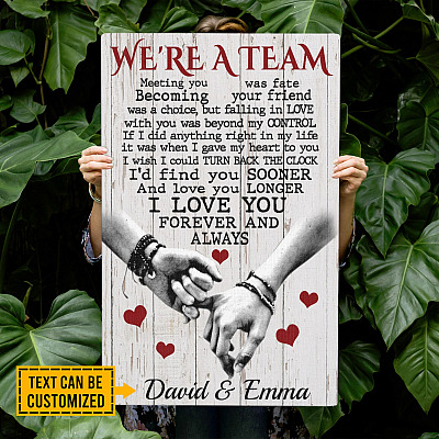 Personalized We're A Team Meeting You Was Fate Wrapped Framed Canvas Prints - Custom Name Couple Unframed Poster