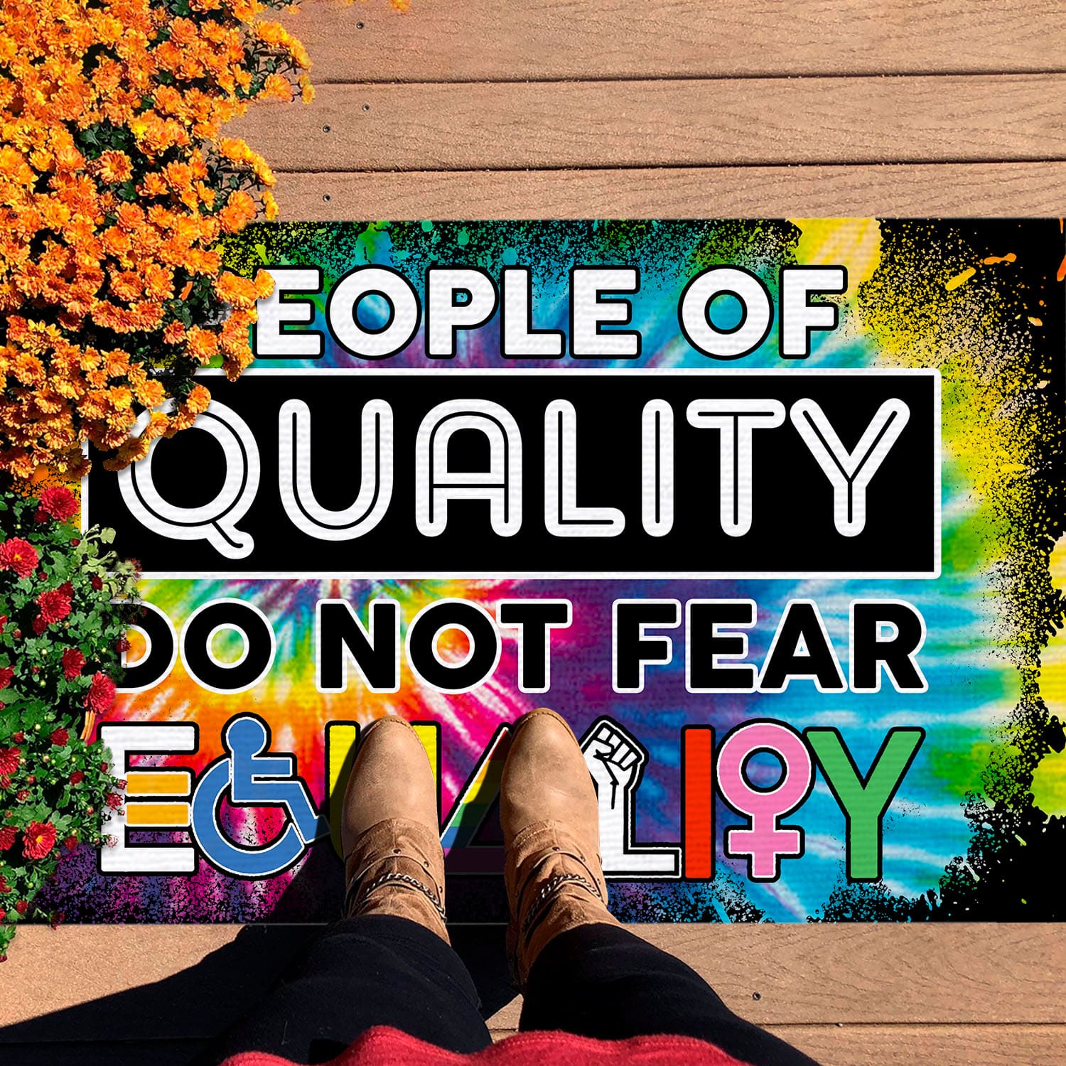 2NH. Fear Equality doormat Doormat mockup 7