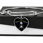 LGBT Pride Love Is Love Rainbow Jack Skellington Heart Pendant Necklace - Love Pride Heart Necklace