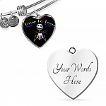 LGBT Pride Love Is Love Rainbow Jack Skellington Heart Pendant Necklace - Love Pride Heart Necklace