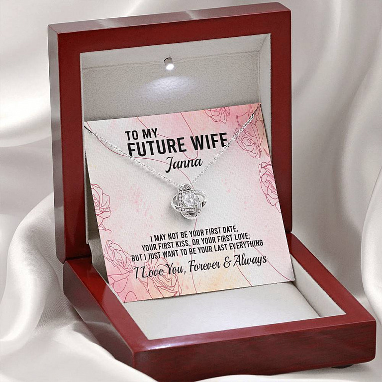 Personalized Name To My Future Wife Meeting You Was Fate Love Knot Pendant Necklace