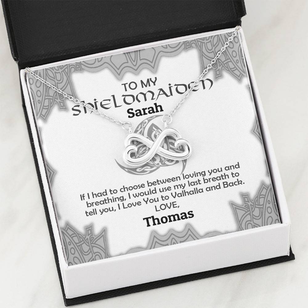 Personalized Name to My Shieldmaiden if I Had to Choose Between Loving You Infinity Pendant Necklace Personalized Name to My Shieldmaiden if I Had to Choose Between Loving You Infinity Pendant Necklace