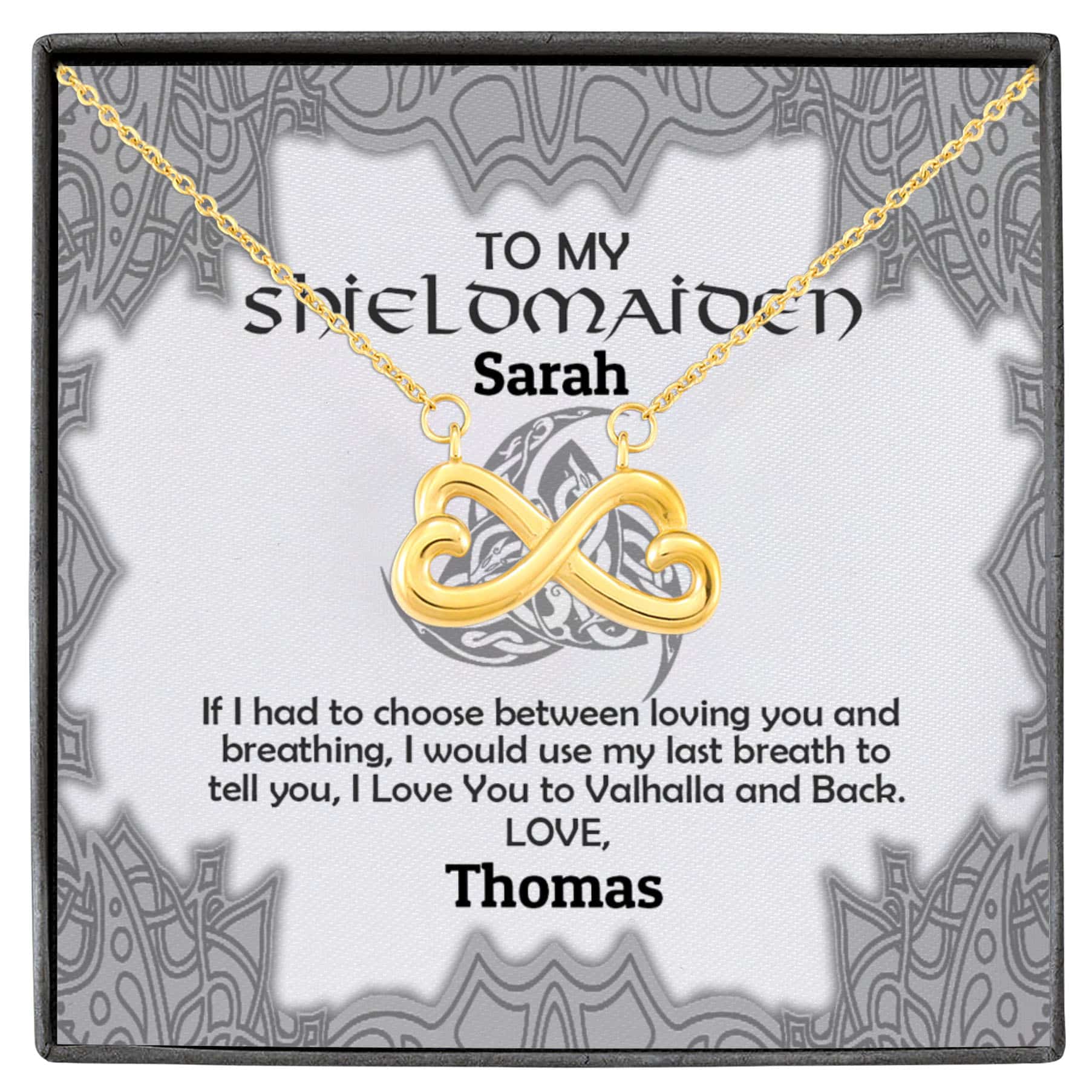 sample design Infinity Heart Necklace White (Gold)