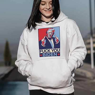 Alternative view of Fuck You Biden Funny Trump 2020 Anti-Biden Funny Saying Hoodie - Sweatshirt - Long Sleeve