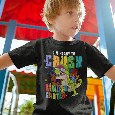 Alternative view of I'm Ready To Crush Kindergarten Youth Kid T-Shirt - Dinosaur Back To School Boys Shirt