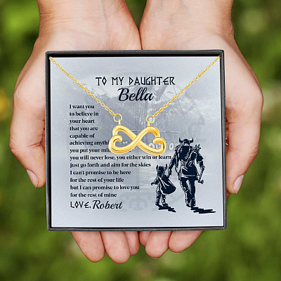 Alternative view of Personalized Name Viking to My Daughter from Dad I Want You to Believe Infinity Pendant Necklace