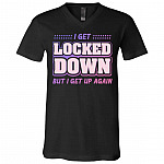 lockdown, Black, V-Neck T-Shirt