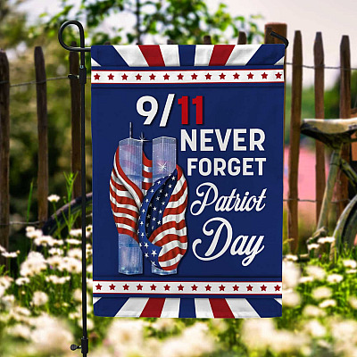9/11 Never Forget Memorial Garden Flag - 911 Patriot Day National American House Flag