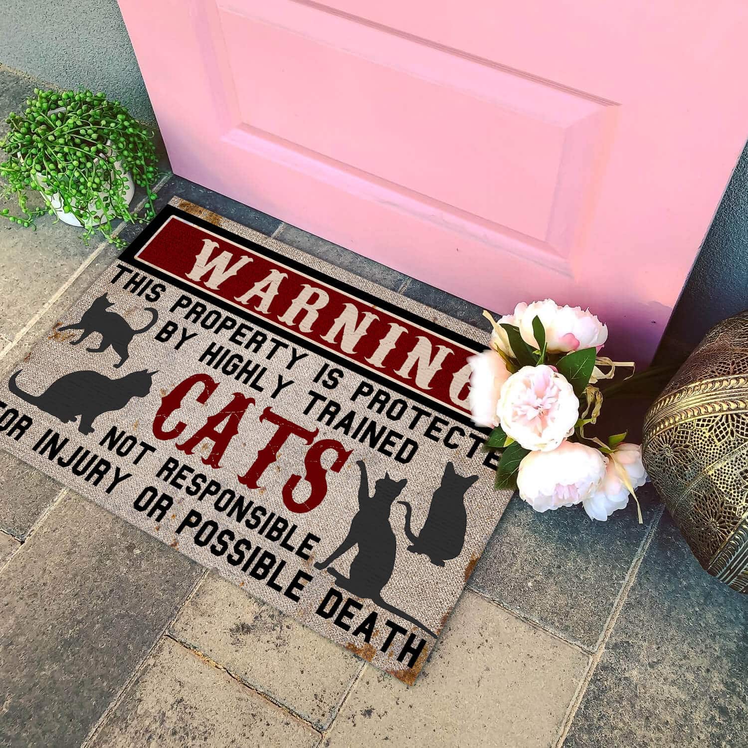 4HV. Cat Warning(3) Doormat mockup 4