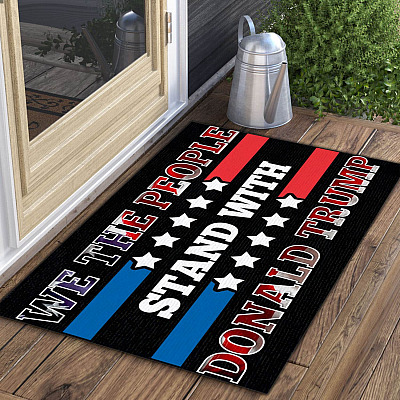 Alternative view of We the People Stand with Donald Trump Doormat - Outdoor Indoor Doormat - Trump Supporters Mat