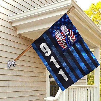In Memory of 911 Never Forget American Firefighter Police EMT Liberty Statue Garden Flag - Wall House Flag