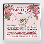 To A Wonderful Sister In Law I Am Blessed To Have You In My Life Interlocking Hearts Pendant Necklace - Interlocking Hearts Necklace To A Wonderful Sister In Law I Am Blessed To Have You In My Life Interlocking Hearts Pendant Necklace - Interlocking Hearts Necklace