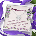 Congratulations Wonderful Journey Of Motherhood Ahead Mama To Be Love Knot Necklace - Mom To Be Gifts