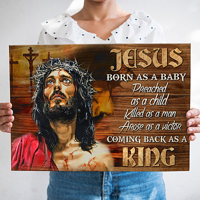 Jesus Born As A Baby Preached As A Child Christ Framed Canvas - Unframed Poster