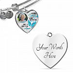 Personalized Photo I Will Carry You Till I See You Again Heart Pendant Necklace