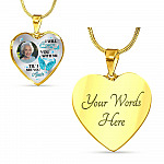 Personalized Photo I Will Carry You Till I See You Again Heart Pendant Necklace