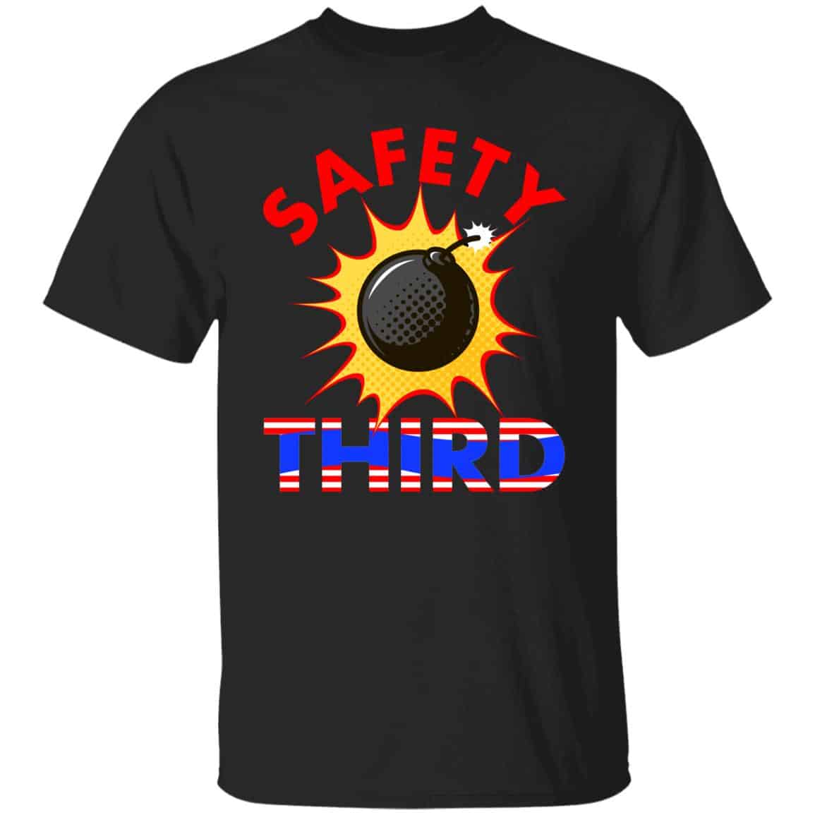 Safety Third Firework T-Shirt, Black, Unisex T-Shirt
