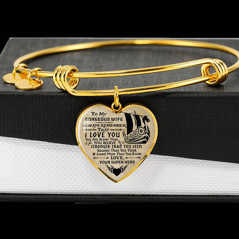 Personalized Couple Name To My Shieldmaiden Always Remember I Love You Viking Warrior Saying Heart Necklace
