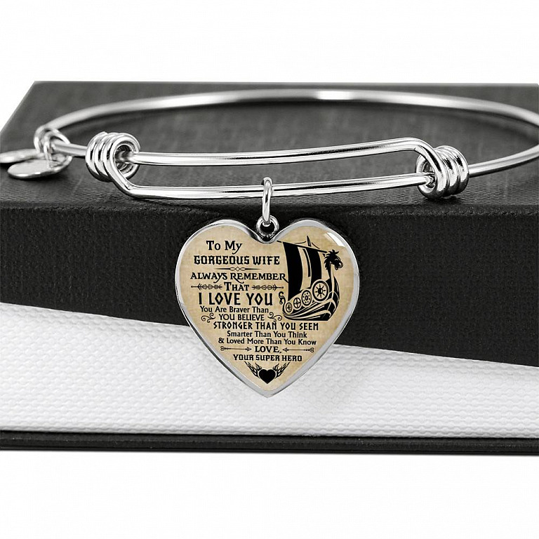 Personalized Couple Name To My Shieldmaiden Always Remember I Love You Viking Warrior Saying Heart Necklace