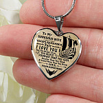 Personalized Couple Name To My Shieldmaiden Always Remember I Love You Viking Warrior Saying Heart Necklace