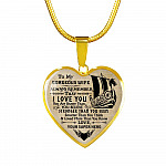 Personalized Couple Name To My Shieldmaiden Always Remember I Love You Viking Warrior Saying Heart Necklace