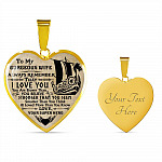 Personalized Couple Name To My Shieldmaiden Always Remember I Love You Viking Warrior Saying Heart Necklace