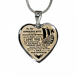 Personalized Couple Name To My Shieldmaiden Always Remember I Love You Viking Warrior Saying Heart Necklace