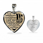 Personalized Couple Name To My Shieldmaiden Always Remember I Love You Viking Warrior Saying Heart Necklace