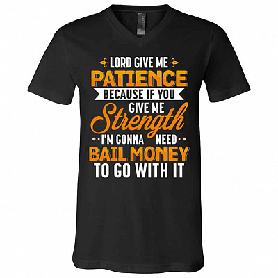 lord, Black, V-Neck T-Shirt