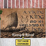 Personalized Name A Viking Warrior And His Shieldmaiden Live Here Until Valhalla Couple Welcome Home Doormat