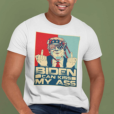 Biden Can Kiss My Ass Election Pro Trump Anti Joe Biden Bright T-shirt - Pro Trump Anti Biden Shirt
