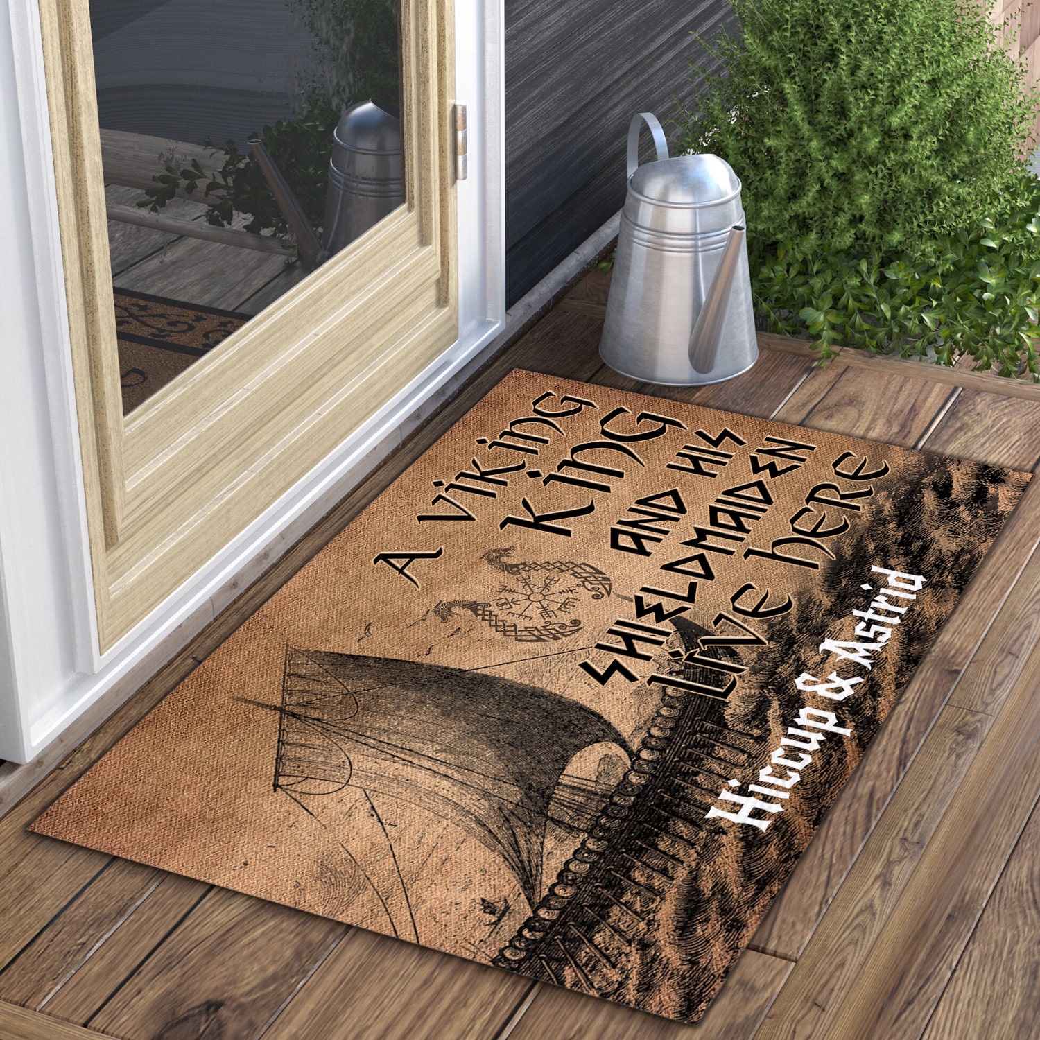 4KT. A Viking And His Shieldmaiden (Sample Design) Doormat mockup 3