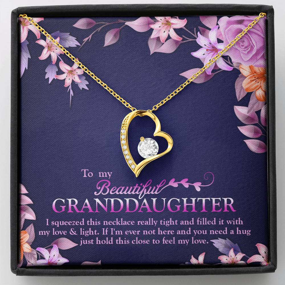 To My Beautiful Granddaughter I Squeezed This Necklace Really Tight and Fill With My Love Forever Love Necklace - Forever Love Necklace (18K Yellow Gold) To My Beautiful Granddaughter I Squeezed This Necklace Really Tight and Fill With My Love Forever Love Necklace - Forever Love Necklace (18K Yellow Gold)