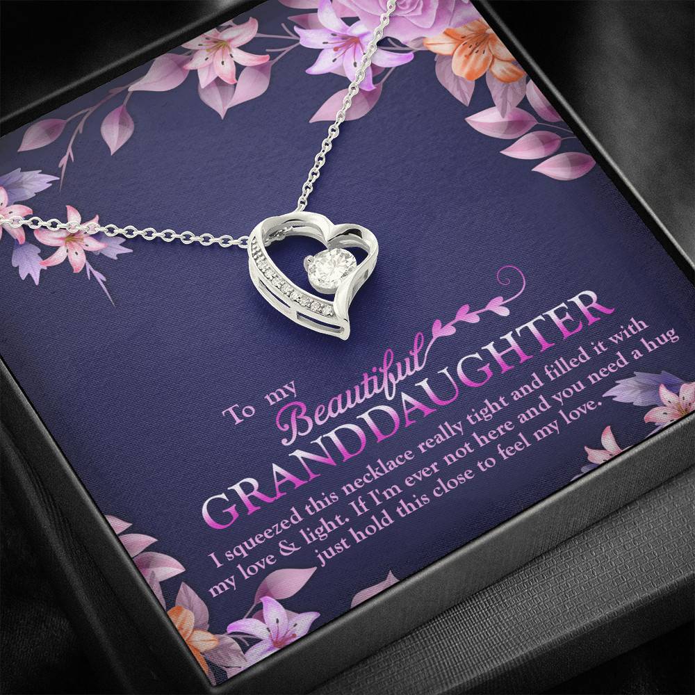 To My Beautiful Granddaughter I Squeezed This Necklace Really Tight and Fill With My Love Forever Love Necklace To My Beautiful Granddaughter I Squeezed This Necklace Really Tight and Fill With My Love Forever Love Necklace