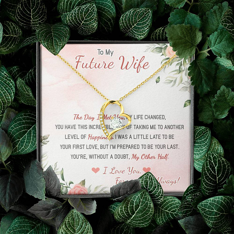 To My Future Wife The Day I Met You My Life Changed I Love You Forever And Always Forever Love Heart Pendant Necklace