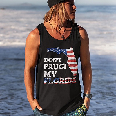 Alternative view of Don't Fauci My Florida Funny Cotton Tank Top Tee - Ladies Racerback Tank