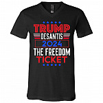 Trump DeSantis 2024 The Freehirt2, Black, V-Neck T-Shirt