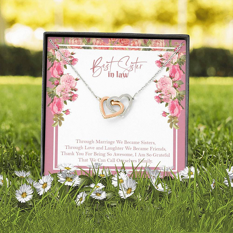 Best Sister In Law We Can Call Ourselves Family Interlocking Hearts Pendant Necklace - Sister In Law Gifts