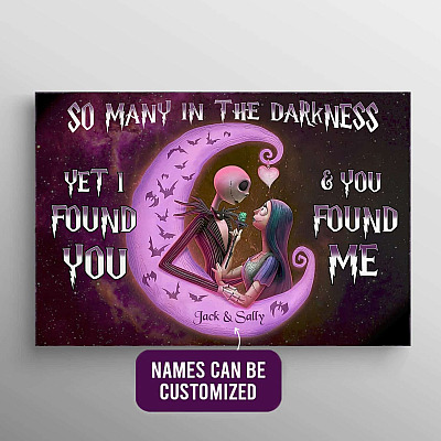 Alternative view of Personalized Jack And Sally So Many In Darkness Yet I Found You And You Found Me Framed Canvas Prints