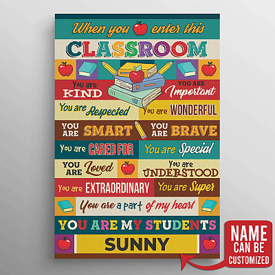 Alternative view of Personalized When You Enter This Classroom You Are Kind You Are Important Framed Canvas Prints - Unframed Poster