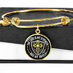 Cross the Lord Is My Strength and My Shield Christian Circle Pendant Necklace