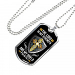 Cross the Lord Is My Strength and My Shield Christian Dog Tag Pendant Necklace