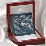 To The Best Army Wife A Soldier Fights Because He Loves What He Left Behind Love Knot Pendant Necklace
