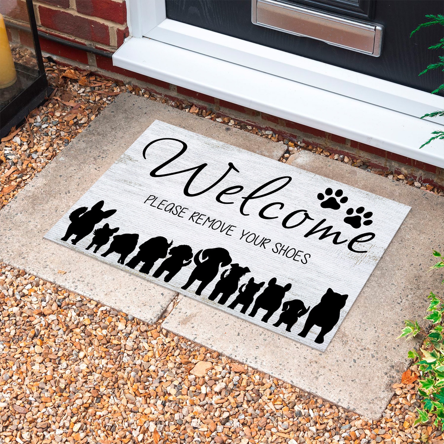 3QT. Remove Your Shoes Doormat mockup 10