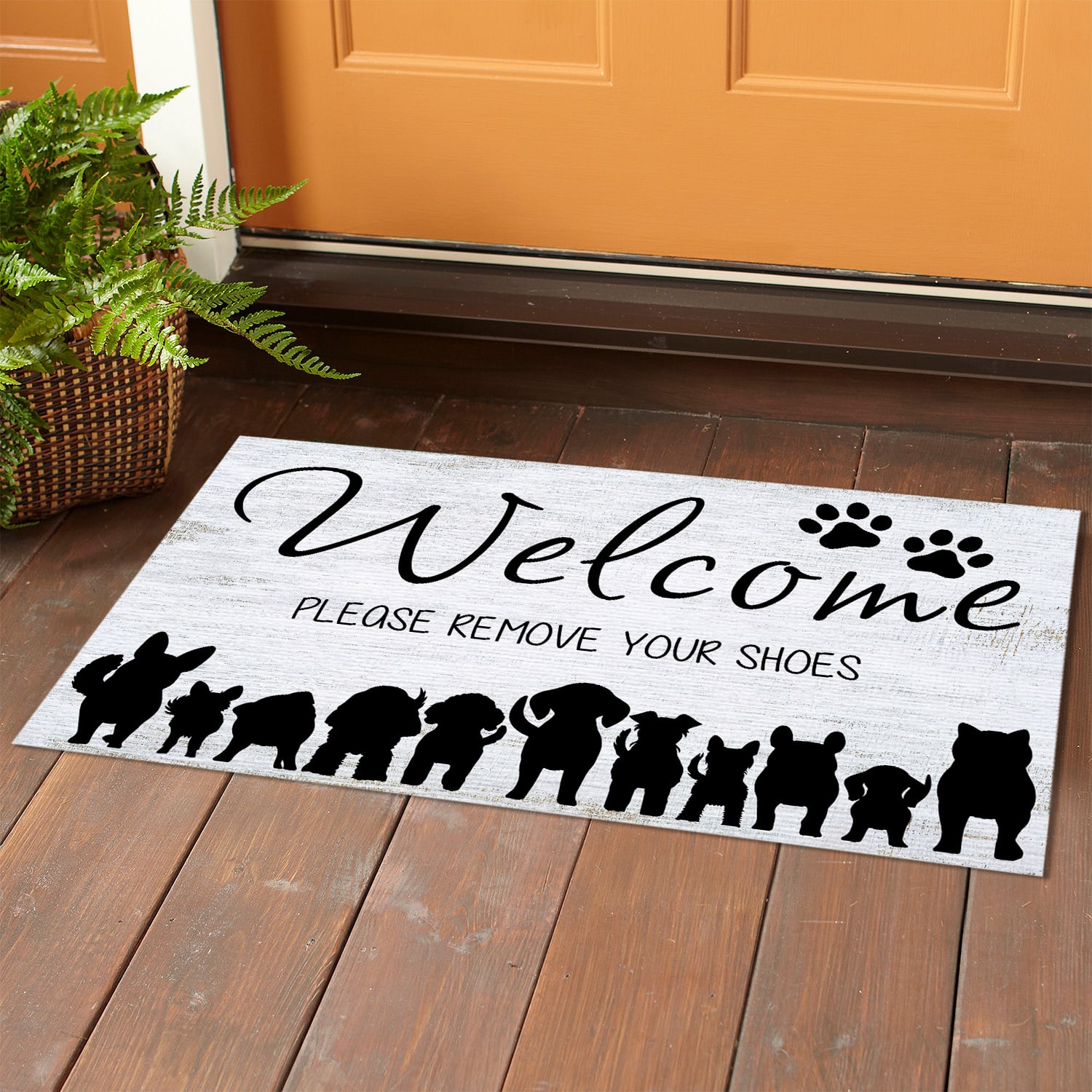 3QT. Remove Your Shoes Doormat mockup 1