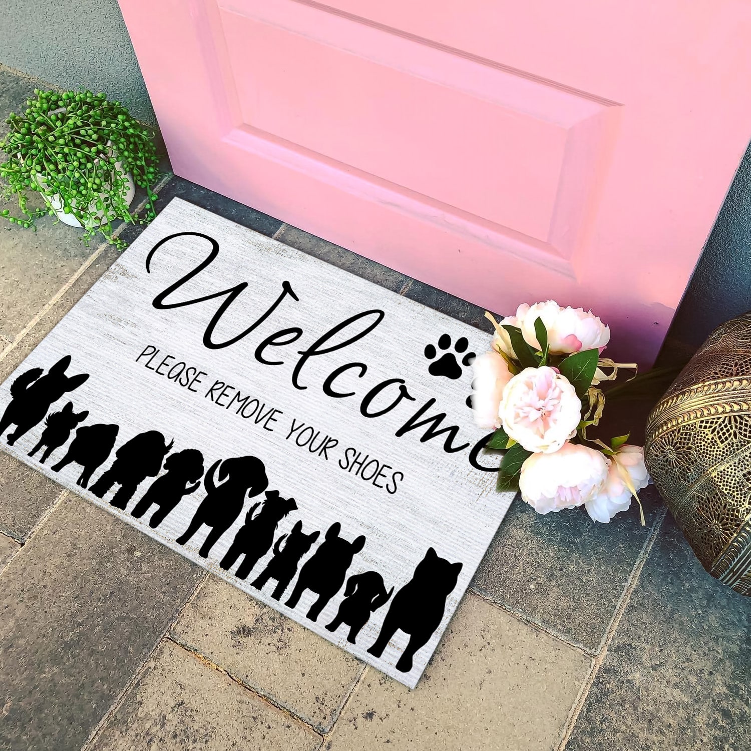 3QT. Remove Your Shoes Doormat mockup 4