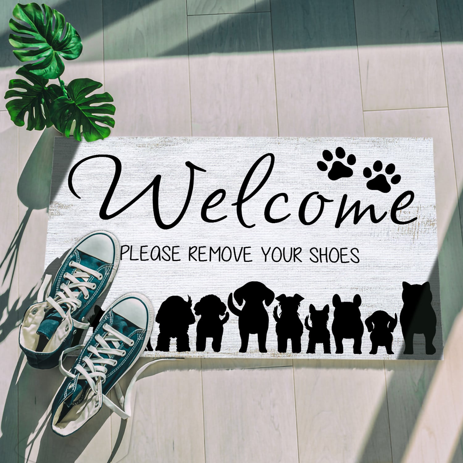 3QT. Remove Your Shoes Doormat mockup 5