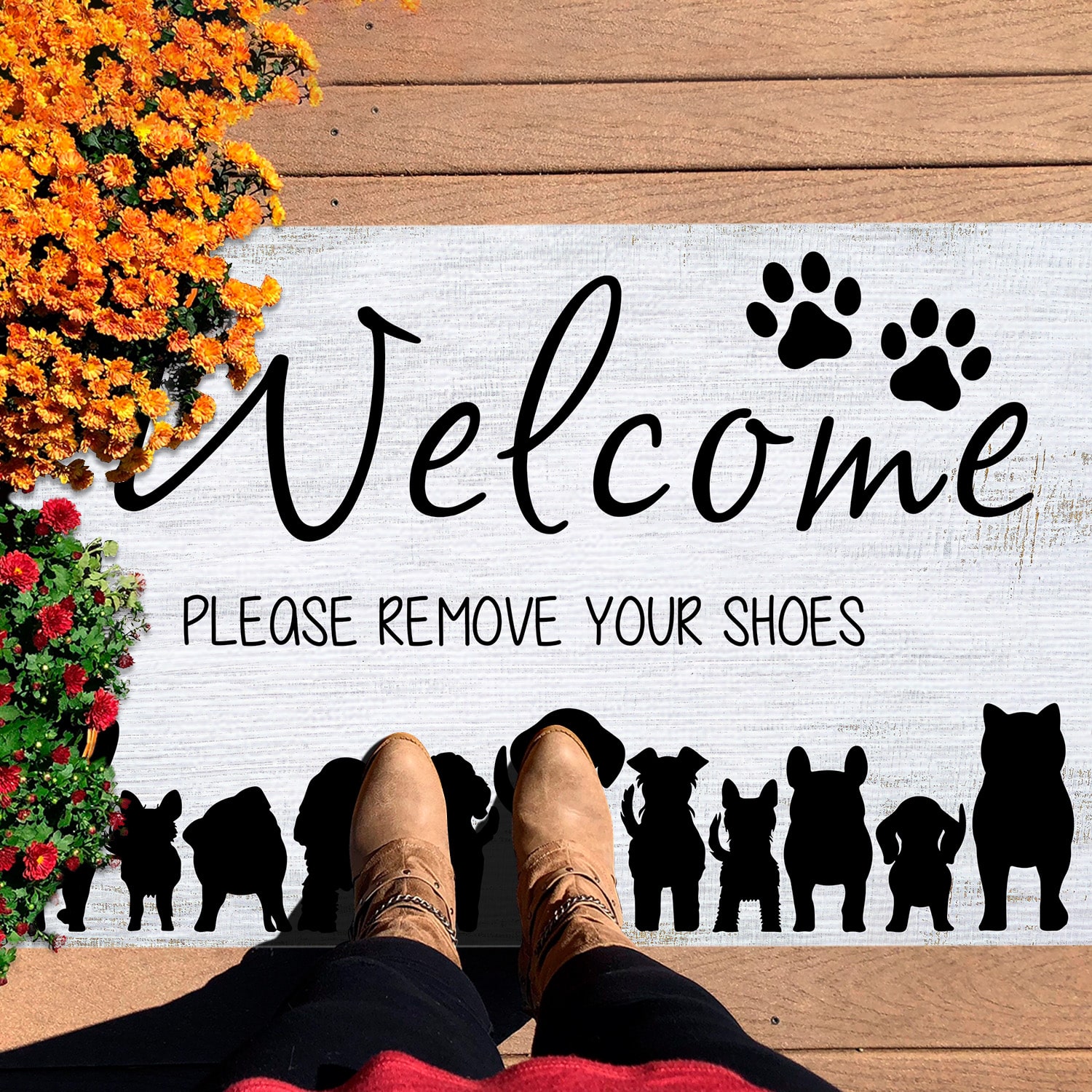 3QT. Remove Your Shoes Doormat mockup 7
