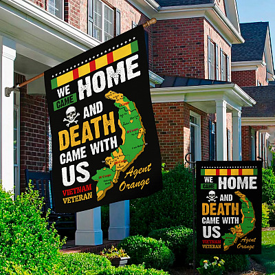 Alternative view of We Came Home And Death Came With Us Vietnam Veteran Agent Orange Decorative Garden Flag - House Flag
