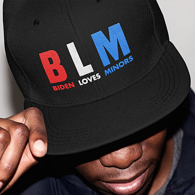BLM Biden Loves Minors Funny Joe Biden Twill Cap - High-Profile Snapback Hat - Funny Biden Trucker Hat
